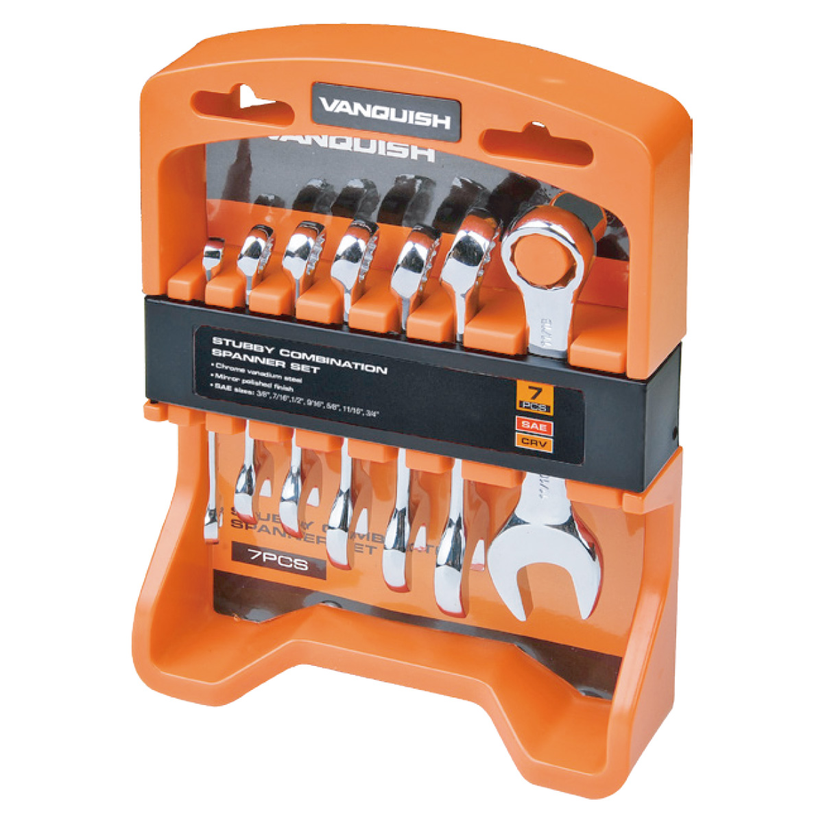 7-PIECE STUBBY COMBINATION SPANNER SET