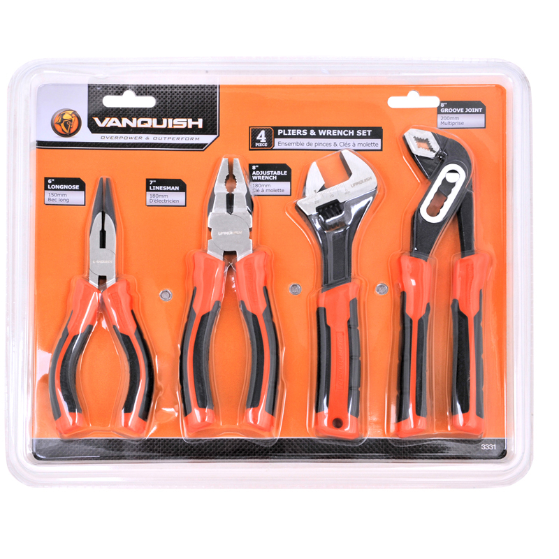 4 PIECE PLIERS & WRENCH SET